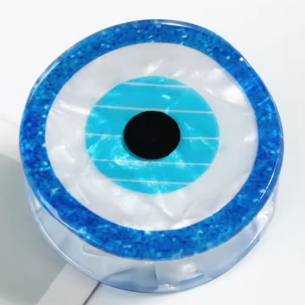 Hand-painted Evil Eye Claw Hair Clip