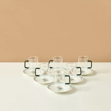 Load image into Gallery viewer, The Royal Palm Set of Six Tea Istikana & Saucer