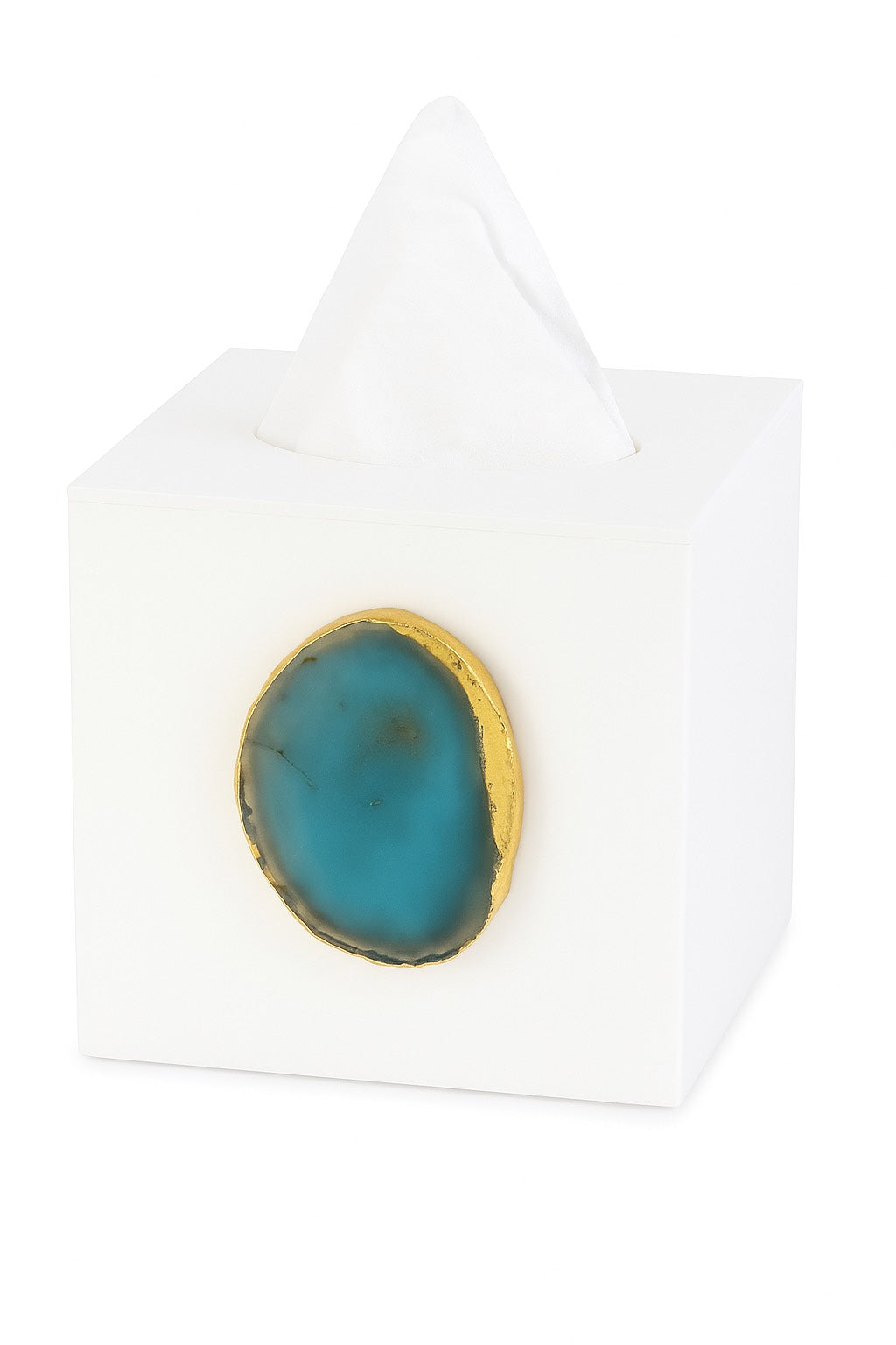 The Legacy Agate Tissue Box in White
