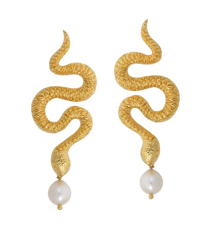 Snake Pearl Earrings