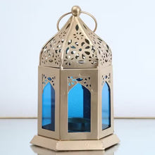 Load image into Gallery viewer, The Rajia Blue Glass Lantern
