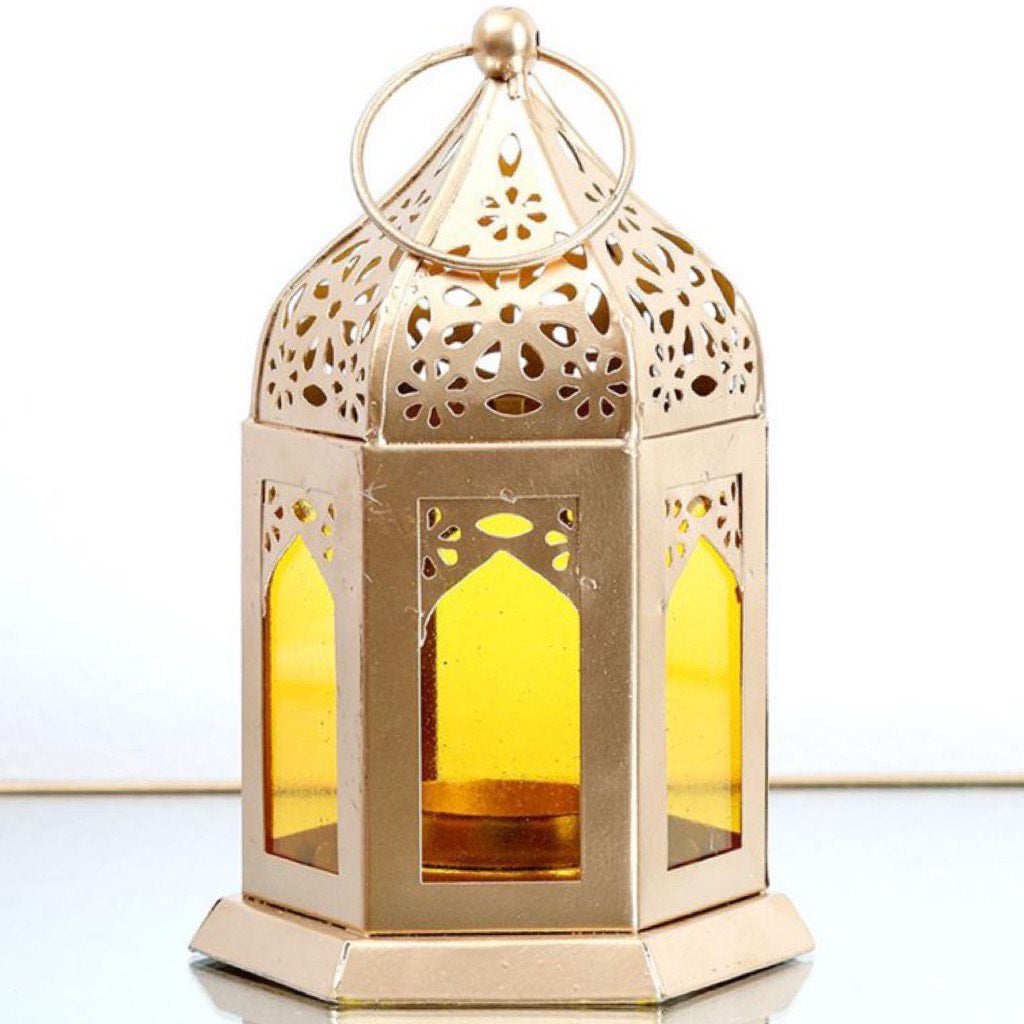 The Rajia Amber Glass Lantern