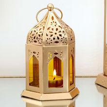 Load image into Gallery viewer, The Rajia Amber Glass Lantern
