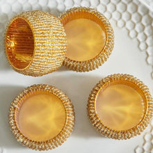 Load image into Gallery viewer, The Blond Beaded Set of Four Napkin Rings
