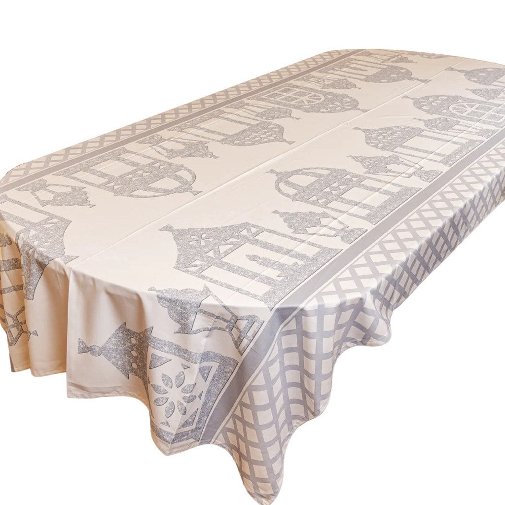 The Shimmering Mega Lanterns Rectangular Table Cloth In Grey