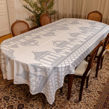 Load image into Gallery viewer, The Shimmering Mega Lanterns Rectangular Table Cloth In Grey
