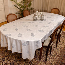 Load image into Gallery viewer, The Grey Shimmery Lanterns Rectangular Table Cloth
