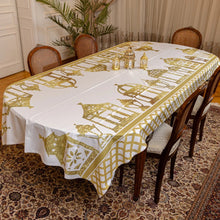 Load image into Gallery viewer, The Shimmering Mega Lanterns Rectangular Table Cloth In Gold
