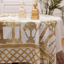 Load image into Gallery viewer, The Shimmering Mega Lanterns Rectangular Table Cloth In Gold
