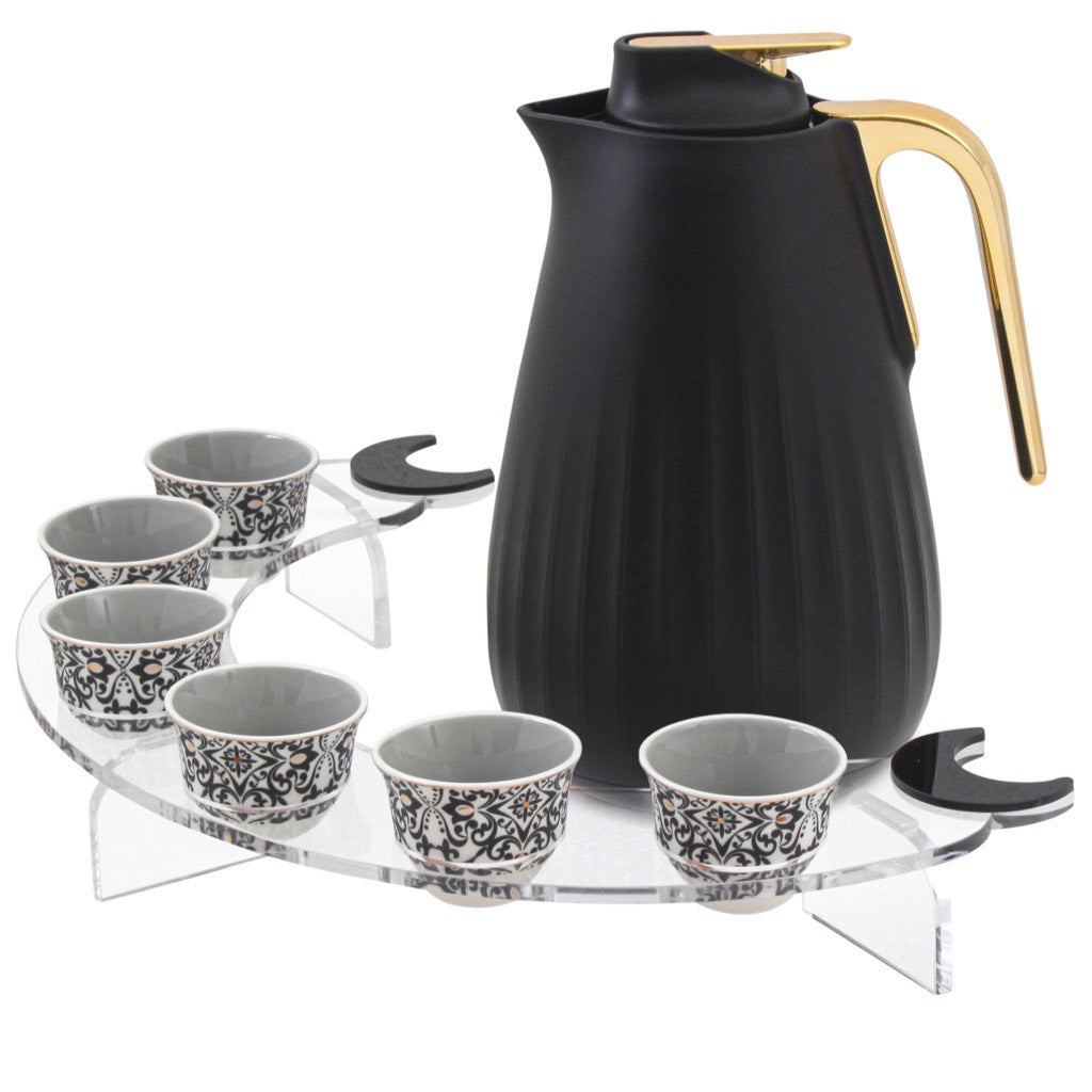 The Nourah Cup Holder Tray With Black Crescent