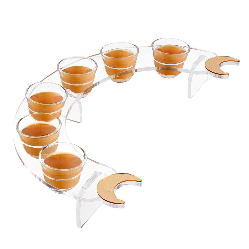 The Nourah Cup Holder Tray With Gold Crescent