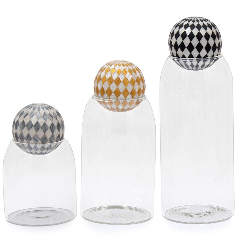 The Royal Sadaf Nut Jar Set of Three