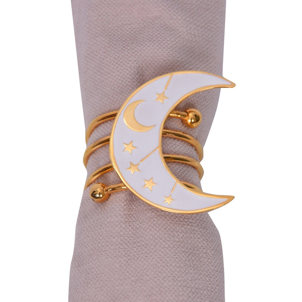 The Enamel Crescent Napkin Ring in White