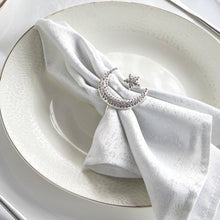 Load image into Gallery viewer, The Silver Noor Crescent Set of Four Napkin Rings
