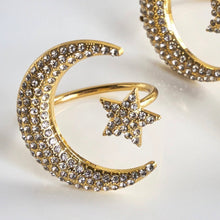 Load image into Gallery viewer, The Gold Noor Crescent Set of Four Napkin Rings
