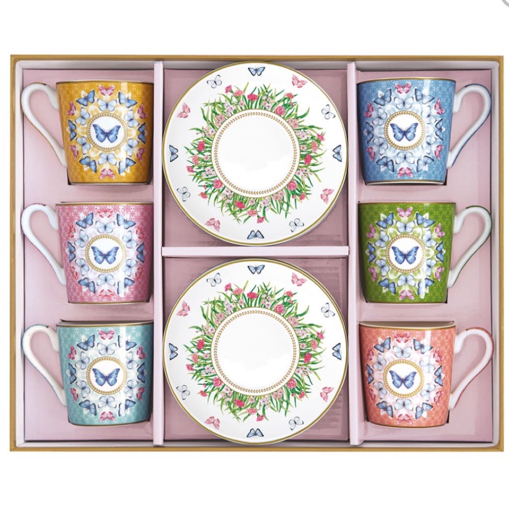 The Spring Parade: The Box of Six Espresso Cups & Saucers