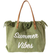 Load image into Gallery viewer, The Summer Vibes Beach Tote In Olive
