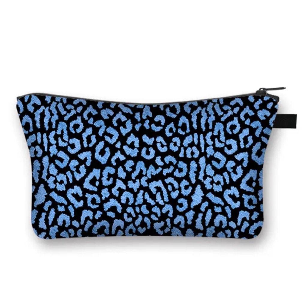 The Blue Animal Print Pouch