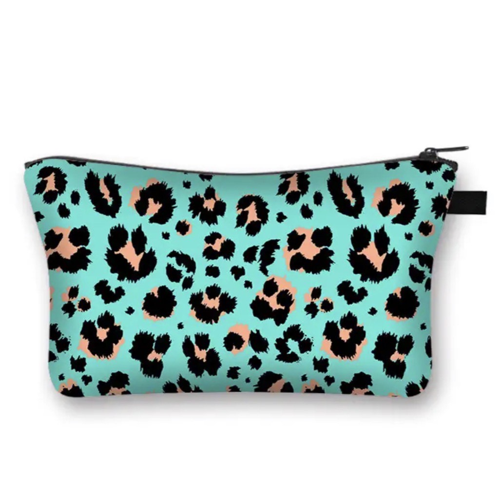 The Green Animal Print Pouch