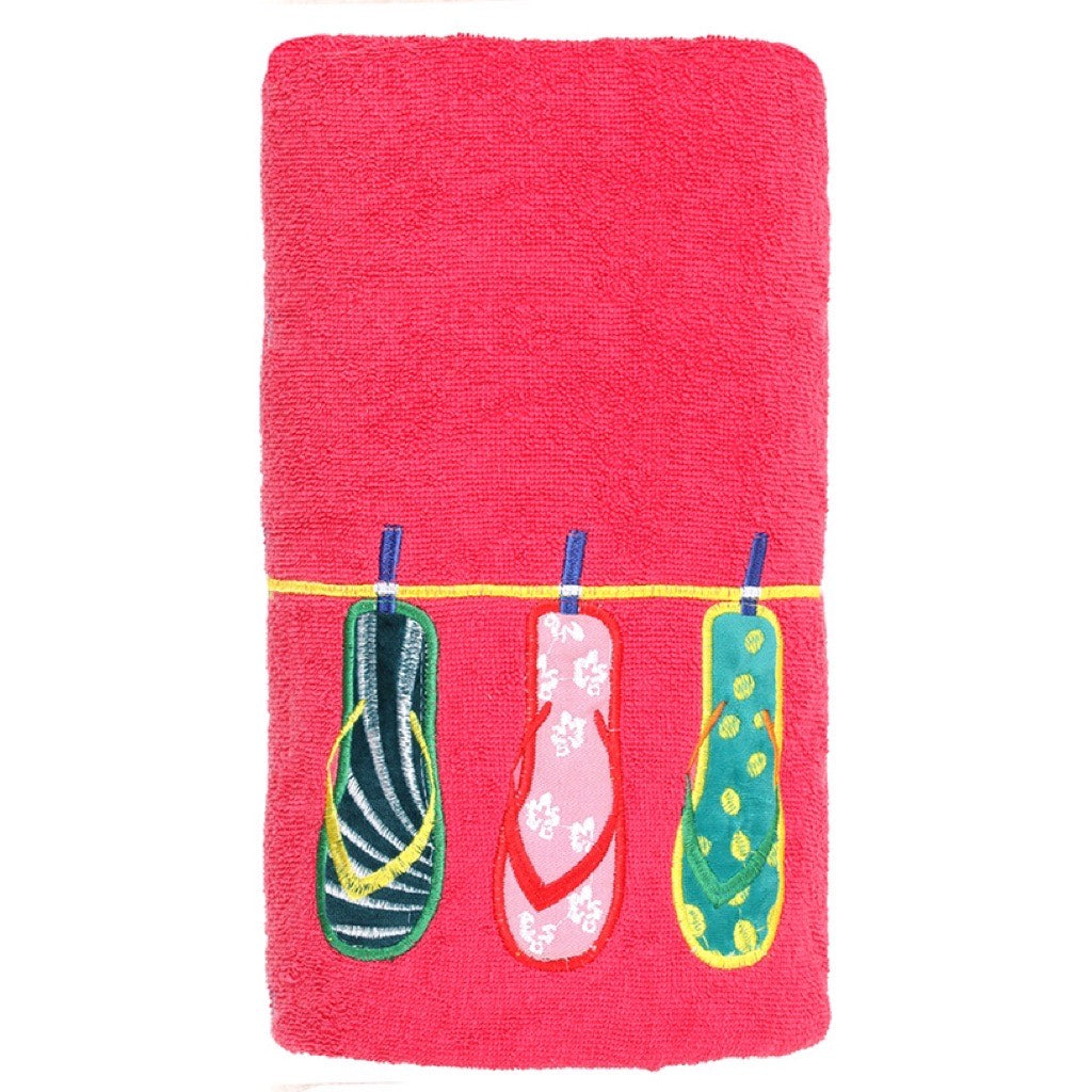 The Flip Flops Beach Towel In Fuchsia