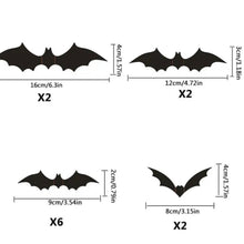 Load image into Gallery viewer, Pack Of 12 Bat Wall Stickers 3D
