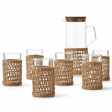 Load image into Gallery viewer, The Saharah Jute Carafe &amp; Glass Set
