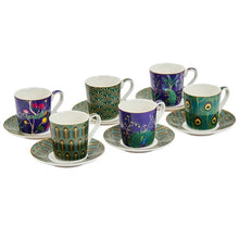 Load image into Gallery viewer, The Majestic Bloom Box of Six Espresso Cups &amp; Saucers
