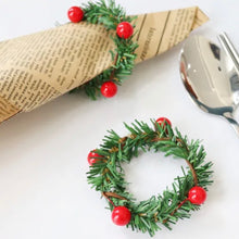 Load image into Gallery viewer, The Mistletoe Set of Eight Napkin Rings
