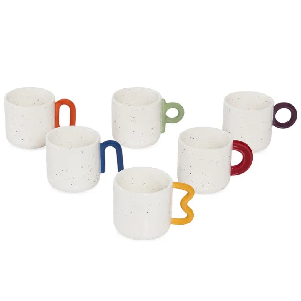 Tivee 6-Piece Espresso Cup Set, White - 100 ml