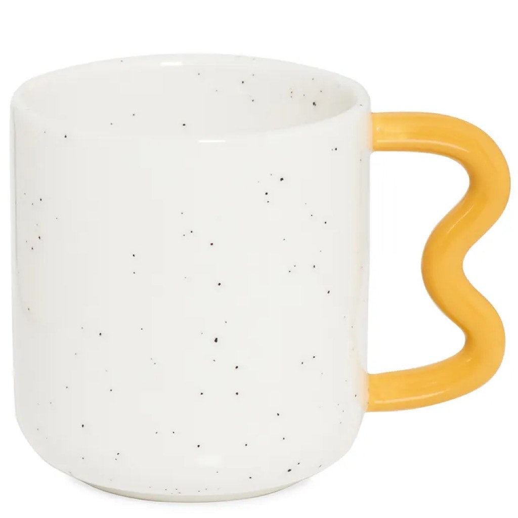 The Tivee Mug in White with Yellow Handle
