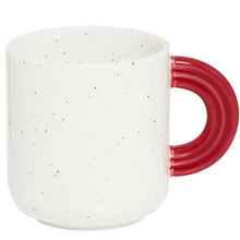 Load image into Gallery viewer, The Tivee Mug in White with Red Handle
