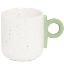 Load image into Gallery viewer, The Tivee Mug in White with Green Handle
