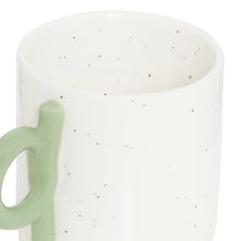 Load image into Gallery viewer, The Tivee Mug in White with Green Handle
