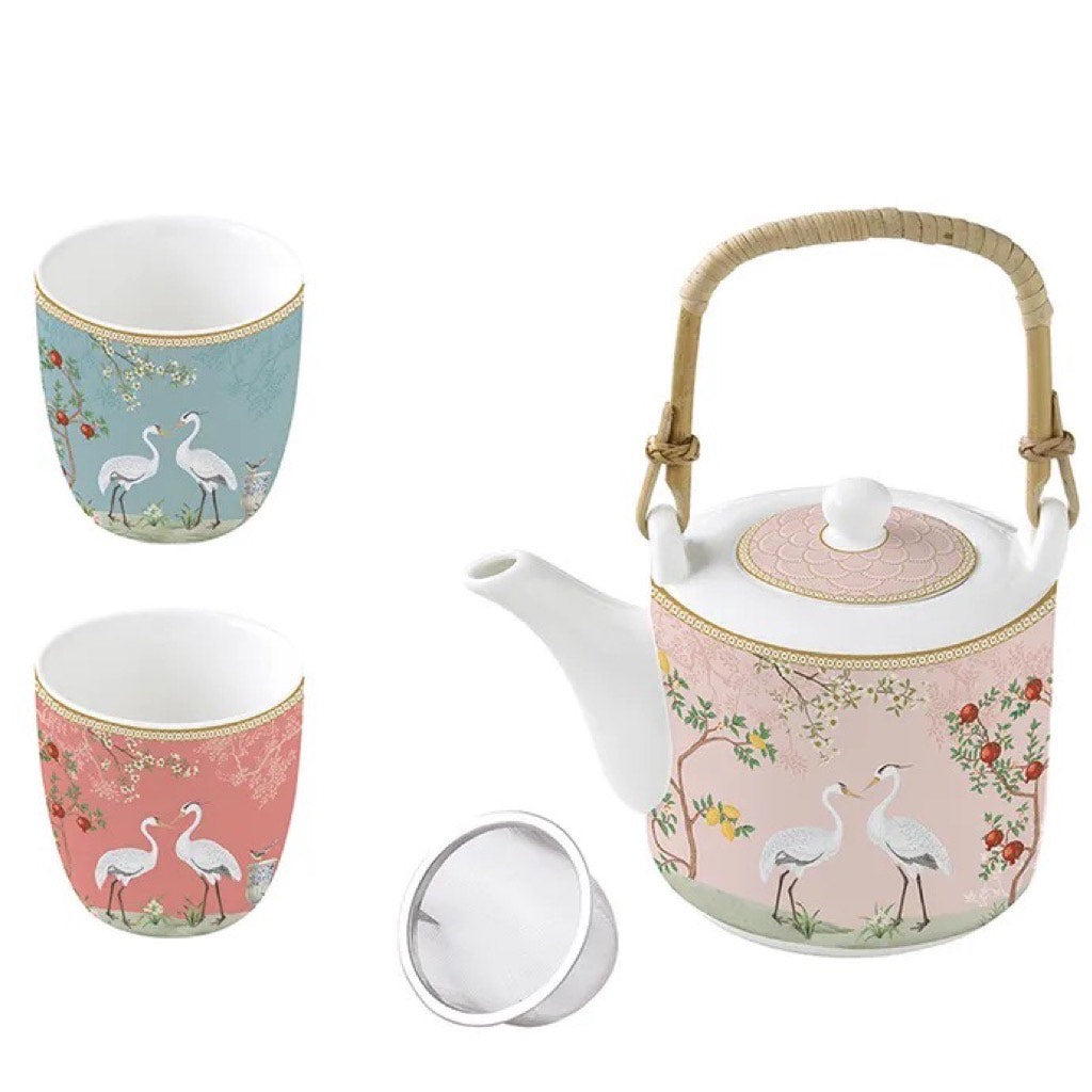 Jardin De Reves Tea Pot & Two Cup Set