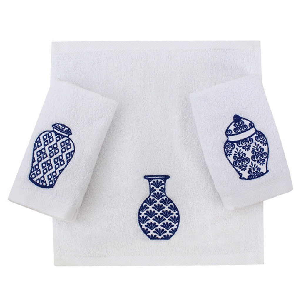 The Bleu Blanc Guest Towel Set Of Three