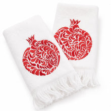 Load image into Gallery viewer, The Pomegranate Set of Two Guest Towels
