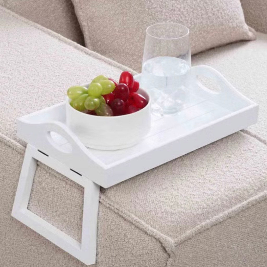 The Almorah Sofa Tray in White