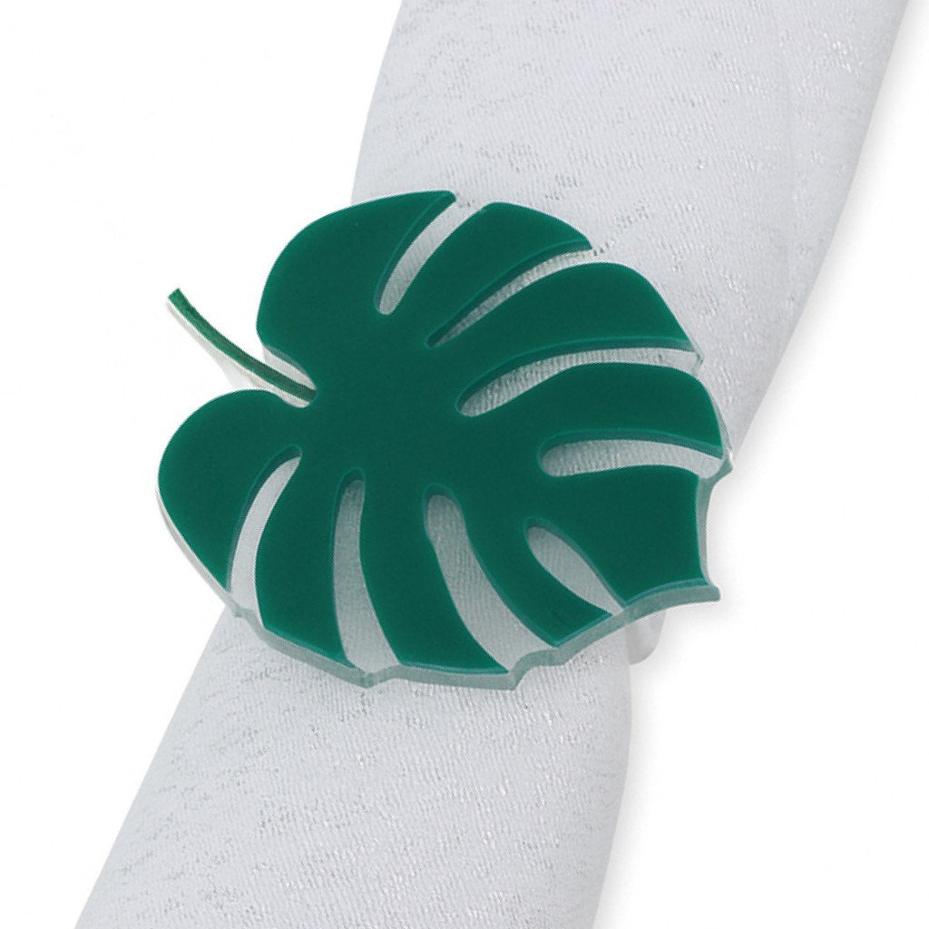 The Tropical Leaf Plexiglass Single Napkin Ring
