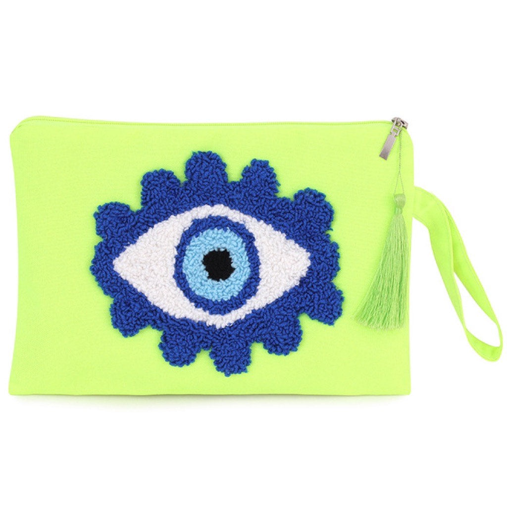 The Waterproof Blue Eye Pouch in Neon