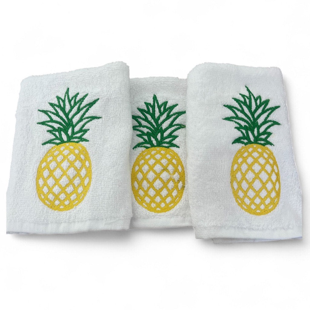 Set of Three Pineapple Guest Towels