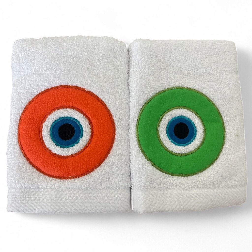 The Eye Duo Guest Towels - Orange & Green
