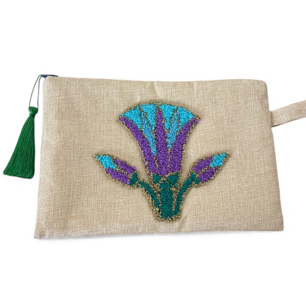 The Jute Lotus Clutch