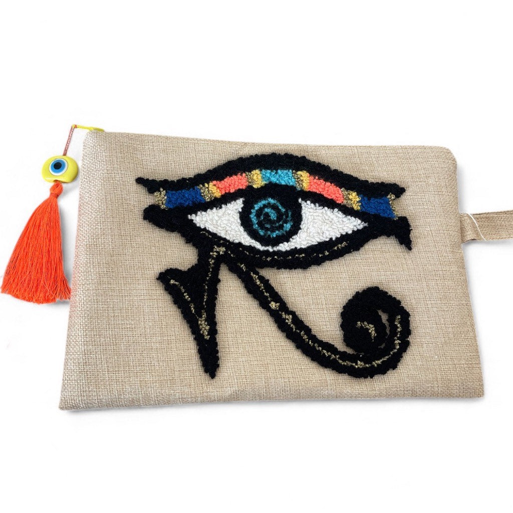 The Jute Pharaonic Eye Kaff Clutch