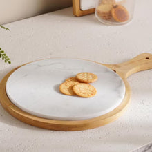 Load image into Gallery viewer, The Natura Round Marble Serving Board
