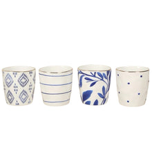 Load image into Gallery viewer, The Bleu Blanc Set of Four Espresso Cups
