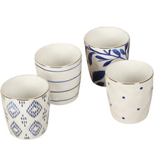 Load image into Gallery viewer, The Bleu Blanc Set of Four Espresso Cups
