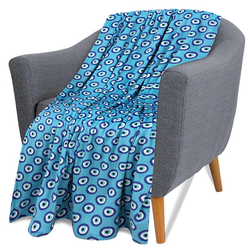 The Greek Eye Blanket in Turquoise