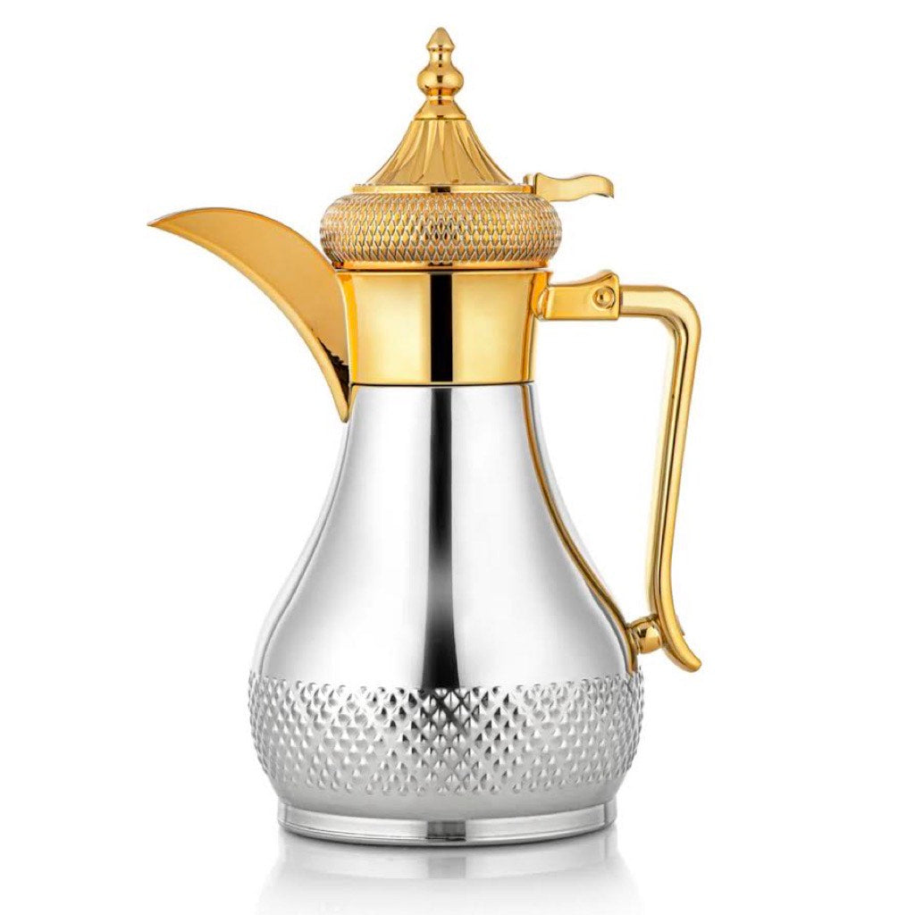 The Monarch Silver & Gold Arabic Coffee Thermos