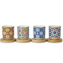 Load image into Gallery viewer, The Marrakesh Collection: The Box of Four Espresso Cups &amp; Bamboo Saucers
