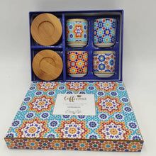 Load image into Gallery viewer, The Marrakesh Collection: The Box of Four Espresso Cups &amp; Bamboo Saucers
